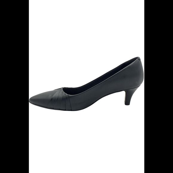 Clarks Collection Pointy Toe Pumps Linvale Crown Black - Wide - Picture 4 of 5
